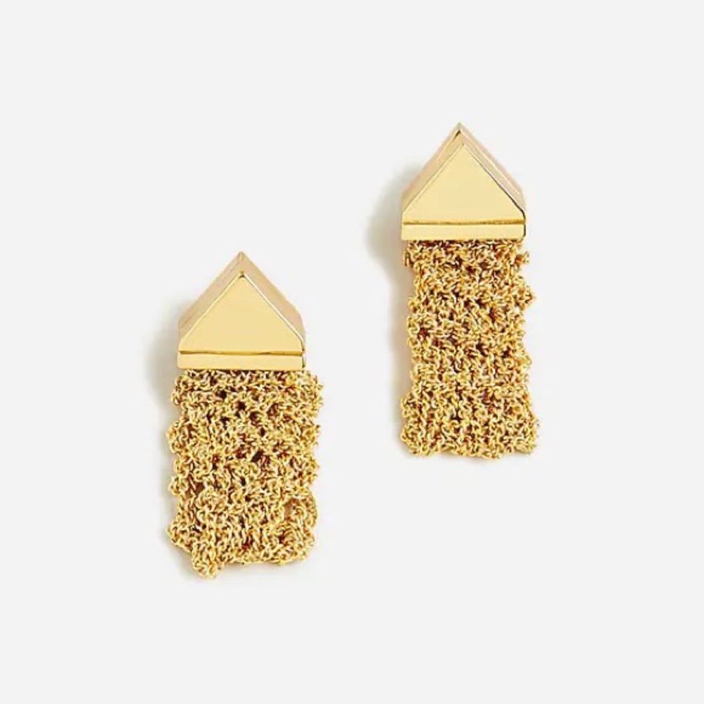 🌱 J. Crew Gold mesh chain earrings